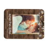 Foto Rustic Mason Jar string lichten sparen de dat Magneet (Horizontaal)