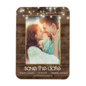 Foto Rustic Mason Jar string lichten sparen de dat Magneet (Verticaal)