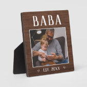 Foto Rustic Personalized Baba Grandpa Fotoplaat (Voorkant)