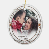 Foto: Rustic White Wood Verloving Ornament (Links)