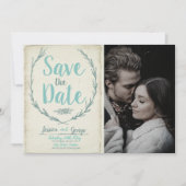 Foto  rustic wreath Wedding Save the date (Voorkant)