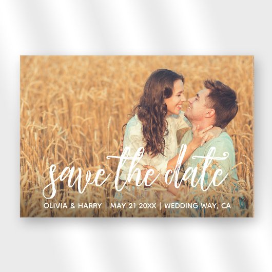 Foto Rustiek Elegant Modern Save the Date Acryl Uitnodigingen