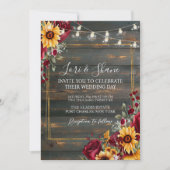 Foto Rustiek Roos en Aster QR Code Huwelijk Kaart (Voorkant)