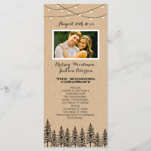 Foto Rustieke Evergreen Pine Tree Wedding Programm Programma