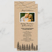 Foto Rustieke Evergreen Pine Tree Wedding Programm Programma (Voorkant / Achterkant)