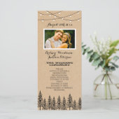 Foto Rustieke Evergreen Pine Tree Wedding Programm Programma (Staand voorkant)