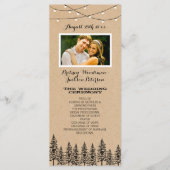 Foto Rustieke Evergreen Pine Tree Wedding Programm Programma (Voorkant)
