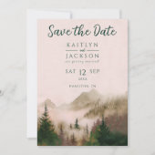 Foto rustieke Waterverf bruiloft Save the date Kaart (Voorkant)