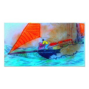 foto ' s van de jib - schotel op zee afdruk