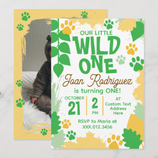 Foto Safari 1e Verjaardag Wild One Kaart