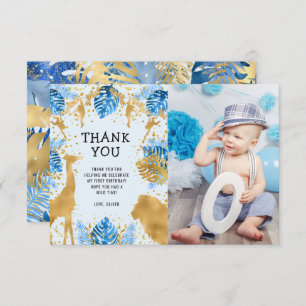 Foto: Safari Blue 1e verjaardag Hartelijk dank Kaart