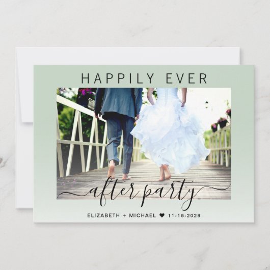 Foto Sage Bruiloftsreceptie 'Happily Ever After' Aankondiging (Voorkant)