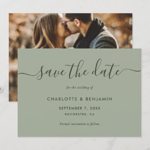 Foto Sage Green Wedding Aankondiging
