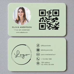 Foto Sage Groene QR Code Visitekaartje