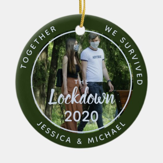 Foto samen Survived Lockdown 2020 Quarantine Keramisch Ornament (Voorkant)
