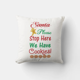Foto Santa Stop alsjeblieft Hier hebben we cookies Kussen