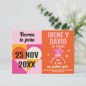 Foto Save the Date Anillo Festival Naranja y Rosa (Debout devant)