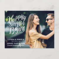 Foto Save The Date-ansichtkaart met Gelukkig tot h