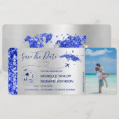 Foto Save the Date Boardingpas St Thomas Kaart (Voorkant / Achterkant)