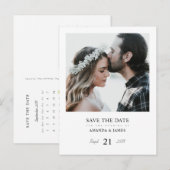 Foto Save the Date Briefkaart with Calendar (Voorkant / Achterkant)
