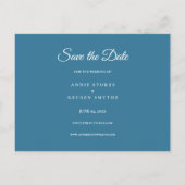 Foto Save the Date Elegante Witte Script Modern Aankondigingskaart (Achterkant)
