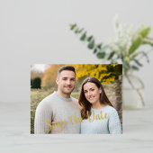 Foto "Save the Date" Folie Tekst Briefkaart (Staand Voorkant)