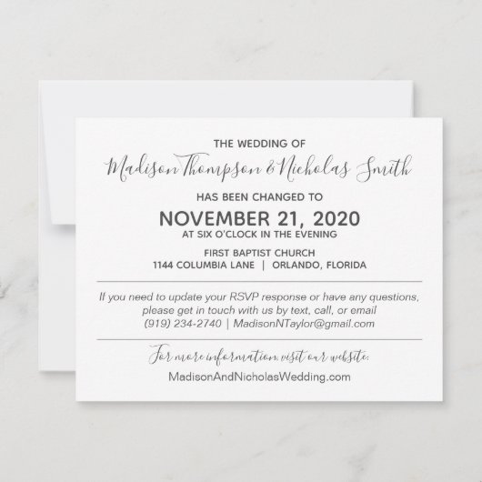 Foto "Save the Date" kaart horizontaal, modern (Achterkant)