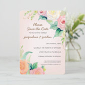Foto Save the Date Modern Waterverf Floral Kaart (Staand voorkant)