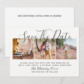 FOTO SAVE THE DATE Moderne Trouwdag Kaart (Voorkant / Achterkant)