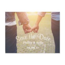 Foto Save the Date Rustic Briefkaart - Handen vast