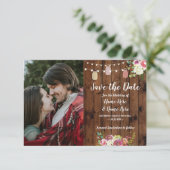 Foto Save The Date Rustic Pot Houten Bloem Invite (Staand voorkant)