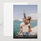 Foto Save the Date Simple Elegante Script Kaart (Voorkant / Achterkant)