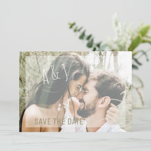 Foto Save the date Trouwwebsite QR Code Uitnod Kaart (Staand voorkant)