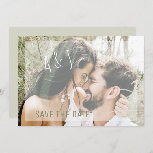 Foto Save the date Trouwwebsite QR Code Uitnod Kaart (Voorkant / Achterkant)