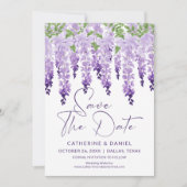 Foto Save the Date Waterverf Wisteria Wedding (Voorkant)