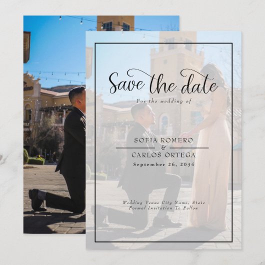 Foto Save the Date Wedding Kaart (Voorkant / Achterkant)