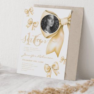 FOTO Schattige Coquette Gold Bow Sweet 16 Kaart