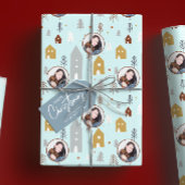 Foto Schattige Leuk Kerstfeest Cadeaupapier