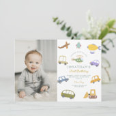 Foto Schattigee Pastel auto vrachtwagen vliegtuig  Kaart (Staand voorkant)