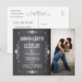 Foto schoolbord Save the Date Wedding Briefkaart (Voorkant / Achterkant)