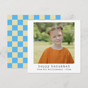 Foto Schrijfmachine Retro Blauwe Schaakbord Hanukk Feestdagenkaart