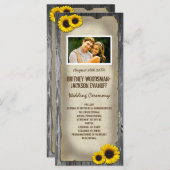 Foto Schuur Hout Zonnebloem Trouwprogramma's Programma (Voorkant / Achterkant)