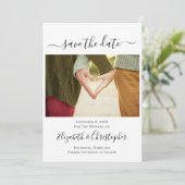Foto Script Calligrafie Trendy Save The Date (Staand voorkant)