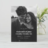 Foto Serif Schrift Save the Date (Staand voorkant)