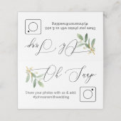 Foto Share Folded Table Card greenery en Gold (Buitenkant ongevouwen)