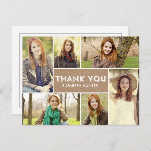 Foto Showcase Afstuderen Bedankt Card - Craft Briefkaart (Voorkant / Achterkant)