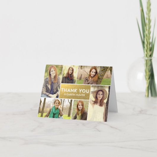 Foto Showcase Afstuderen Hartelijk dank - Gold Bedankkaart (Voorkant)