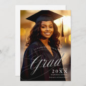 Foto Silver Afstuderen Ceremony & Dinner Event Kaart (Voorkant / Achterkant)