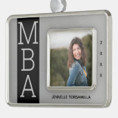Foto Silver Black MBA-Afstuderen Verzilverd Kader Ornament (Links)