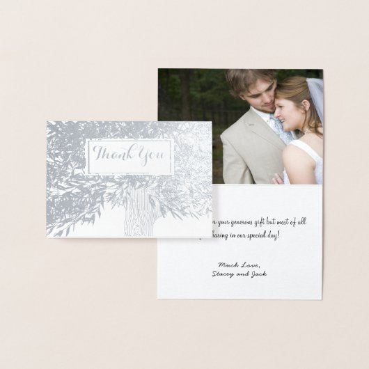 Foto: Silver Foil Initialen Tree Trunk Hartelijk d Folie Kaarten (Display)